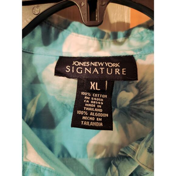 Jones New York Signature Button Up Hawaiian Style Xl - Picture 4 of 4